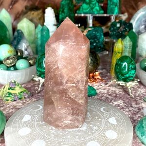 Lavender rose quartz tower